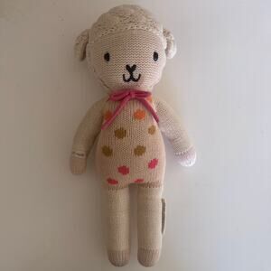 Cuddle + Kind Lucy the Lamb Handcrafted Knit Plush Doll Polka Dot Peru